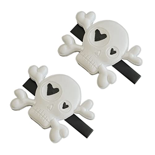 DEARMAMY 2 Stück Punk Halloween Haarklammer Kunststoff Schädel Haarnadeln Skelett Haarspangen für Damen und Party Cosplay Zubehör von DEARMAMY