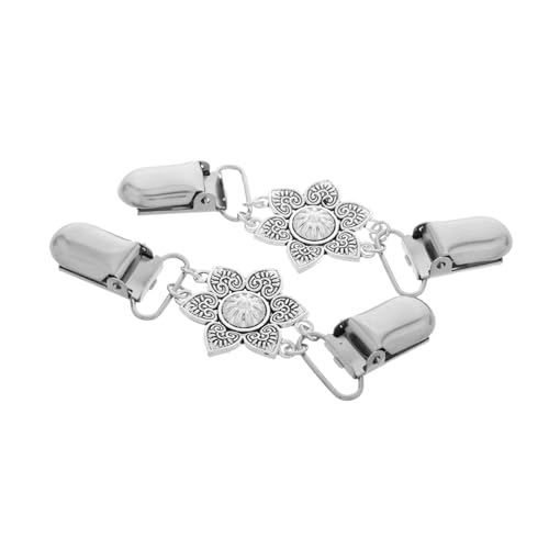 DEARMAMY 2 Stück Retro Blüten Design Damen Schal Clips Vintage Pullover und Cardigan Verschlüsse Langlebigem Zinklegierung für Outfits von DEARMAMY