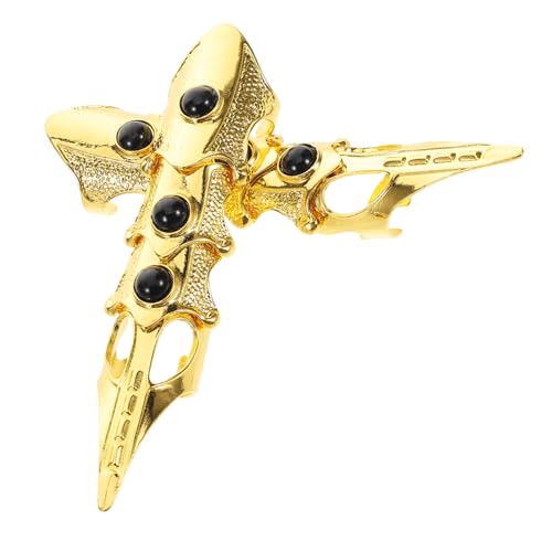 DEARMAMY 2 Stück Retro Gothic Herren Full Finger Ringe Metall Verstellbare Lange Gelenkringe im Punk Stil für Halloween Cosplay Bühnenauftritte und Party Dekorationen von DEARMAMY