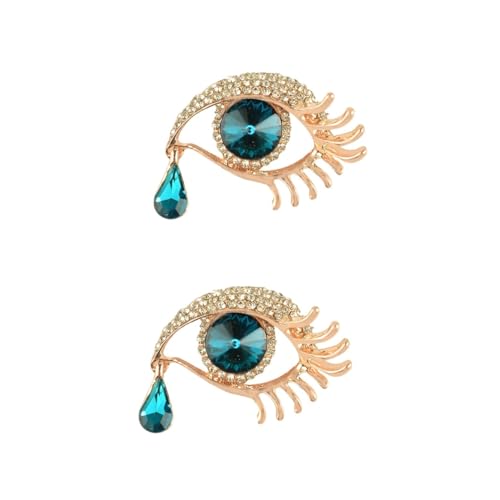 DEARMAMY 2stücke Unique Eye and Tear Shape Rhinestone Brosche Für Damen Stilvolle Brosche Funkelnden Strasssteinen Als Modisches Accessoire Für Kleidung Taschen Hüte Und Schals von DEARMAMY
