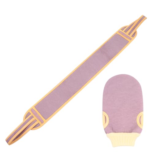 DEARMAMY 2 Stück Rückenmassageset Luffa-Handschuhe Peeling-Badetuch Peeling-Badehandschuhe Peeling-Handschuhe Badehandschuhe für Duschpeeling Polyester Violett von DEARMAMY