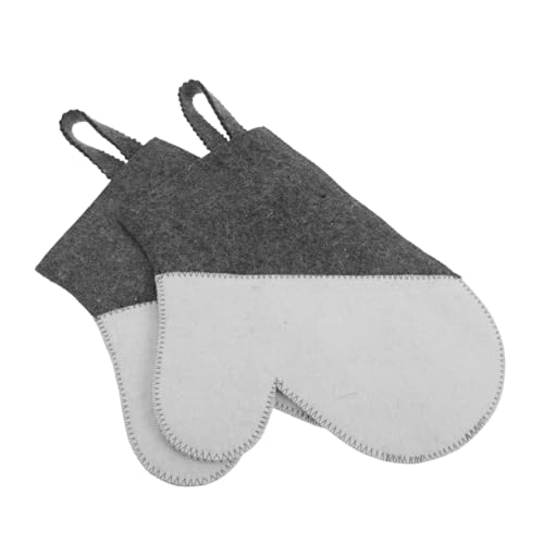 DEARMAMY 2 Stück Sauna Handschuhe aus Filz Isoliert und Hitzebeständig Atmungsaktiv für Damen Schutz Sauna Dampfbad und Spa Komfortabel und Langlebig bei Hohen Temperaturen von DEARMAMY