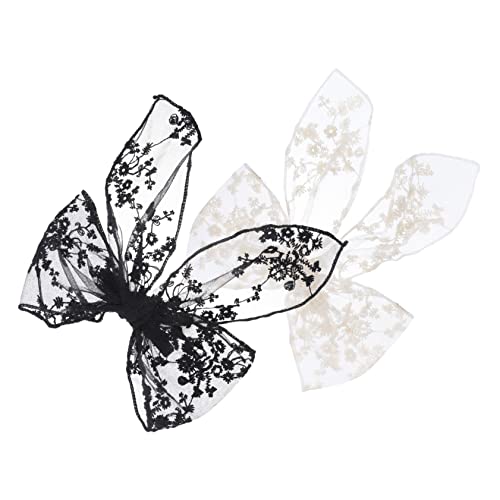 DEARMAMY 2stücke Schleifenclips Spitzen-haarschmuck Clips Für Mädchen Haarschleifen Für Damen Haar-accessoires Für Party Und Alltag von DEARMAMY
