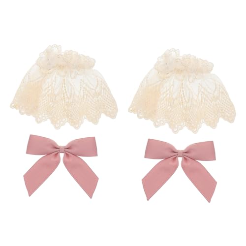 DEARMAMY Spitzenarmmanschetten mit Schleife Lolita-handgelenk für Frauen Hand für Halloween-kostüme Weißes Spitzenhandgelenk von DEARMAMY