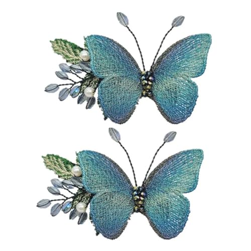 DEARMAMY 2stücke Schmetterling Haarclips Mit Stickerei Schmetterlings-clips Für Frauen Und Mädchen Schmetterlings-haarnadeln Als Haar-accessoires Für Alltag Und Anlässe von DEARMAMY