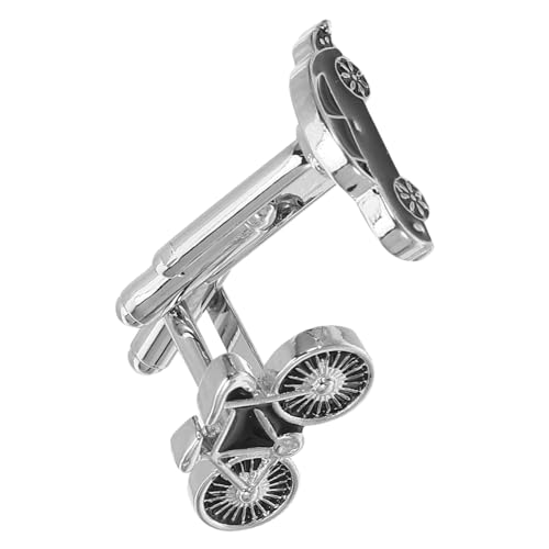 DEARMAMY 2 Stück Schwarze Manschettenknöpfe mit Auto Fahrradmotiv Langlebig und Schadensresistent Sicherer Sitz Vielseitig für Business und Hochzeit Stilvolles Herrenhemd accessoire von DEARMAMY