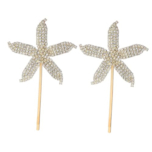 DEARMAMY 2 Stück Seesternkopfschmuck Mädchen Haarspange Bobby Pins Seesternhaarclip Frauen Barrettes Frauenhaarnadel Golden von DEARMAMY