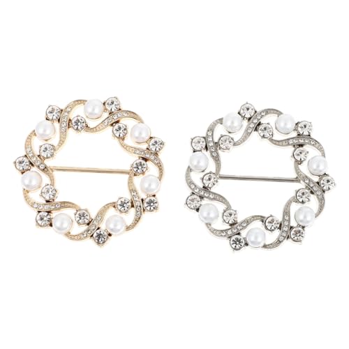 DEARMAMY 2stücke Shirt-clips Kunstperlen Und Strass Schal-krawatten-ringe Passend Für Verschiedene Kleidungsstile Und Anlässe von DEARMAMY