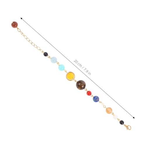 DEARMAMY 2 Stück Solar System Armband Verstellbar mit Acht Planeten Natursteinperlen Schmuck für Damen Herren Geschenk von DEARMAMY