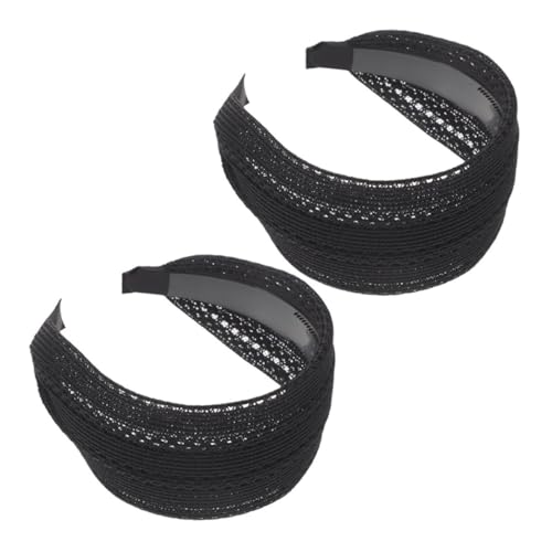 DEARMAMY 2stücke Breites Stirnband Für Damen Spitzen-stirnband Schwarzes Mit Zähnen Breites Mit Zähnen Seitliches Haarband Gesichtswasch-kopftuch DEARMAMY 2stücke Breites Stirnband Für Damen Spitzen-stirnband Schwarzes Mit Zähnen Breites Mit Zähnen Seitliches Haarband Gesichtswasch-kopftuch von DEARMAMY