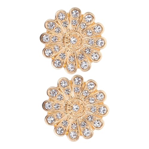 DEARMAMY 2 Stück Teiliges Bling Knopfüberzüge mit Funkelnden Strassblumen Stilvolle Abnehmbare Manschettenknöpfe für Hemden und Jacken Modische Herren Damen-tuxedo-accessoires von DEARMAMY