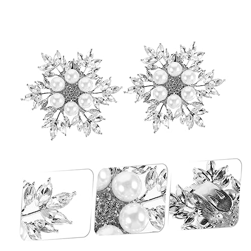 DEARMAMY 2 Stück Teiliges Kristallblumen Schuhclips Hochzeitsschmuck Braut Schuhdekoration Strass DIY Schuhaccessoires für Damen Pumps von DEARMAMY