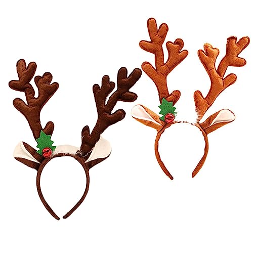 DEARMAMY 2 Stück Teiliges Weihnachts Haarreif Haarband mit Weihnachtlichem Party Haarschmuck Süßes Stirnband für Mädchen Bequem und Modisch für Festtage und Geburtstagsfeiern von DEARMAMY