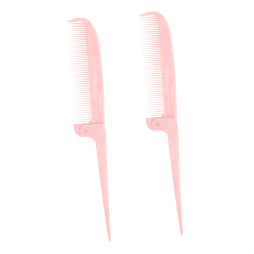 DEARMAMY 2 Stück Tragbarer Friseurkamm Frisierkamm Haarset Für Friseur Zusammenklappbare Reisehaarbürste Frisierkämme Für Frauen Schüttkämme Rattenschwanzkämme Feiner Zahnkamm Rosa Plastik DEARMAMY 2 Stück Tragbarer Friseurkamm Frisierkamm Haarset Für Friseur Zusammenklappbare Reisehaarbürste Frisierkämme Für Frauen Schüttkämme Rattenschwanzkämme Feiner Zahnkamm Rosa Plastik von DEARMAMY