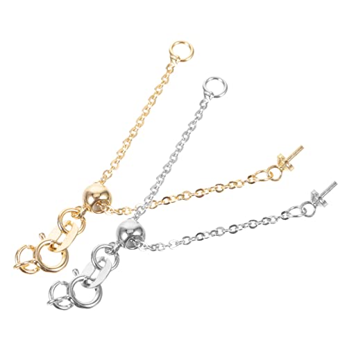 DEARMAMY 2 Stück Verstellbare Schmuckverlängerungsketten Metall Armband Halskettenverlängerung DIY Schmuckverbinder Langlebig Poliert Gold und Silber von DEARMAMY