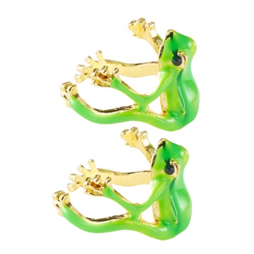 DEARMAMY 2stücke Froschring Set Verspielte Offene Ringe Für Damen Verstellbarer Froschschmuck Aus Legierung Süße Tieraccessoires Für Täglichen Gebrauch Und Partys von DEARMAMY