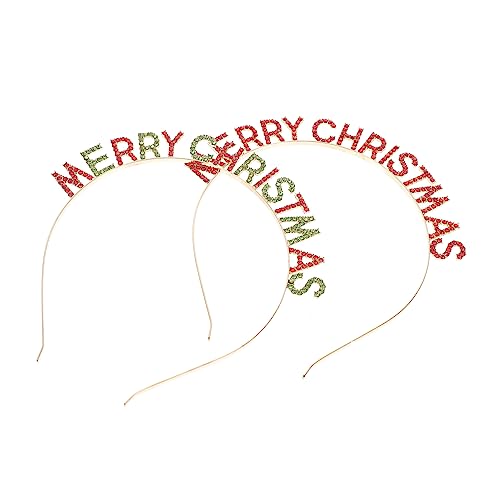 DEARMAMY 2 Stück Weihnachtlicher Haarbänder aus Robustem Material Festliche Weihnachts Stirnbänder mit Fröhlichem Design Komfortabler Haarschmuck für Karneval und Party Langlebig und von DEARMAMY