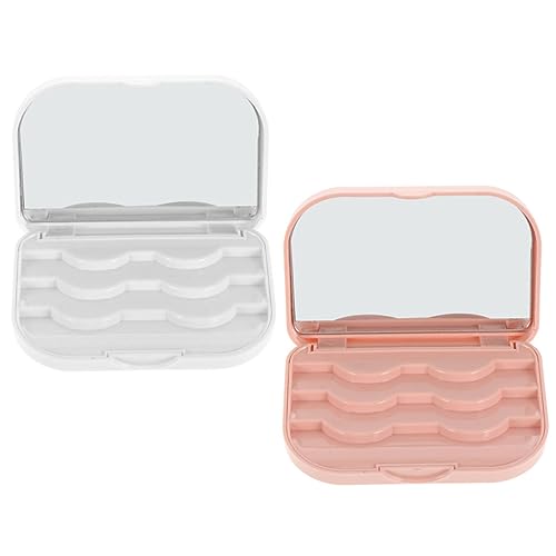 DEARMAMY 2 Stück Wimpern Aufbewahrungsboxen Wimpern Organizer für Reisen Magnetische Verpackung für Kunsthaare Sichere und Tragbare Wimpernbehälter Weiß von DEARMAMY