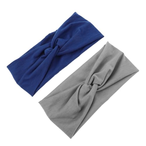 DEARMAMY Multifunktions-stirnband Aus Elastischem Material 2 Stück für Laufen Workout Stirnband für Frauen Breit Geknotetes Baumwolltuch Yoga-zubehör von DEARMAMY