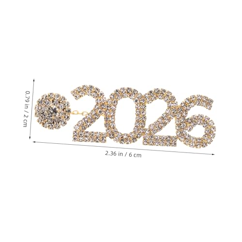 DEARMAMY 2 Stück Zahlen Ohrhänger Damen Glitzernde Ohrstecker mit Strass Leicht Elegant für Silvester Party Schmuck von DEARMAMY