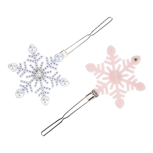 DEARMAMY 2 Stücke Schneeflocken Strass Haarclips für Mädchen Eleganter Haarschmuck für Hochzeiten Partys und Weihnachten mit Funkelnden Kristallen Haarspangen für Dickes Haar von DEARMAMY