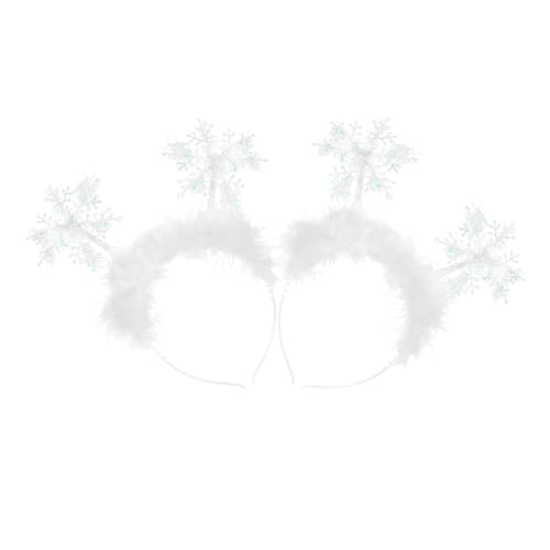 DEARMAMY 2 Stücke Weihnachtlicher Schneeflocken Haarreifen Leichtes Langlebiges Weihnachts Haarband mit Festlichem Design für Winterpartys Festliche Anlässe und Weihnachtskostüme von DEARMAMY