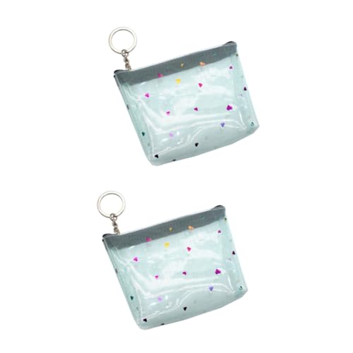DEARMAMY 2 Stück PVC-geldbörse Mit Herz-Design Durchscheinende Netz-geldbörse Tasche Für Mädchen Geldbeutel Mit Reißverschluss von DEARMAMY
