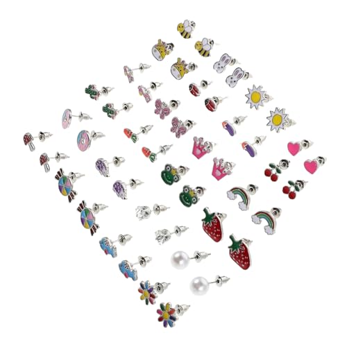 DEARMAMY 20 Paare Bunte Obst Herz Ohrstecker Niedliche Tier Cartoon Ohrschmuck Leicht Komfortabel Vielseitig Für Freizeit Und Festliche Anlässe von DEARMAMY