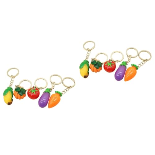 DEARMAMY 20stücke Gemüse Schlüsselanhänger Aus Resin Zufällige Designs Als Taschenanhänger Schlüsselorganisation Perfektes Für Jeden Anlass von DEARMAMY