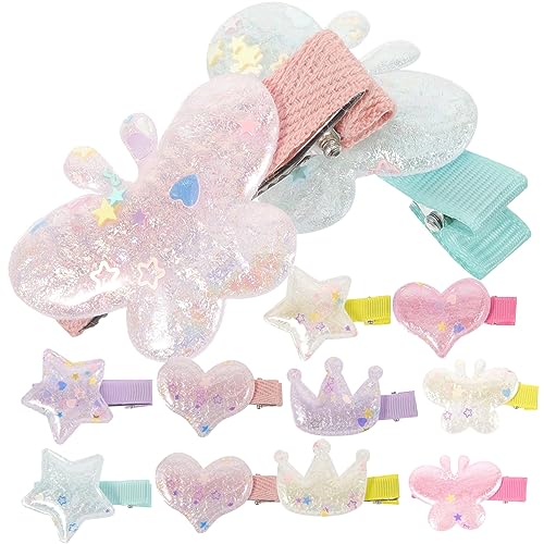 DEARMAMY 20stücke Junge Mädchen Haarspangen Mädchen Sternform Haarspangen Stoff Metall Haarschmuck Für Kleinkinder Geburtstag Cosplay von DEARMAMY