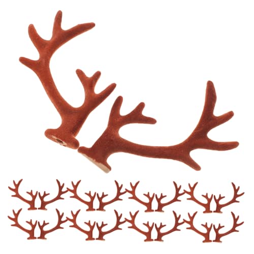 DEARMAMY 20 Stück Geweih Stirnband Hirsch Tier Kunstgeweih Weihnachten Mini Geweih Damen Accessoire Siehe Pelzige Vorräte Handgefertigt LED Weiß Kunsthandwerk Künstliche von DEARMAMY