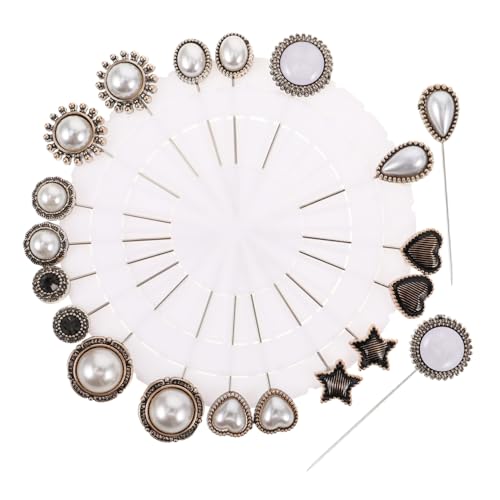 DEARMAMY 20 Stück Teiliges Corsage Broschen mit Blumenmotiven Leichter Langnadel Entwurf für Sichere Befestigung an Pullovern Schals Cardigans und Kleidern Vintage Faux Perlen Style für von DEARMAMY