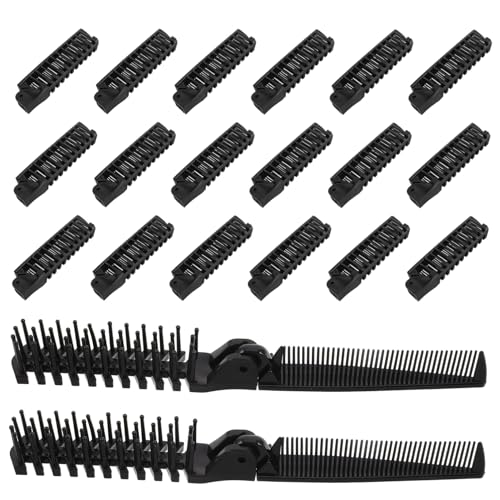 DEARMAMY 20 Stück Teiliges Faltbares Edelstahl-kamm Perlenzähnen Kompakter Reisehaarbürste Schützender Klappmechanismus Langlebiges Styling-werkzeug für Männer und Frauen von DEARMAMY