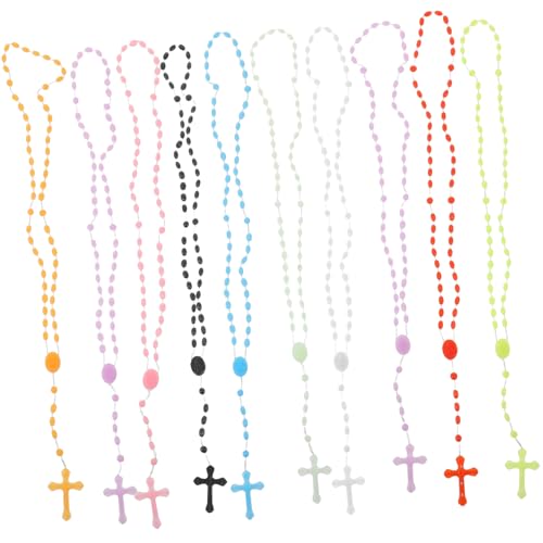 DEARMAMY 20 Stück Teiliges The dark Kreuz Halsketten aus Kunststoff Leuchtender Kreuzanhänger Modische Clavicle Chains in Gemischten Farben Langlebige Halsdekoration für Damen und Herren von DEARMAMY