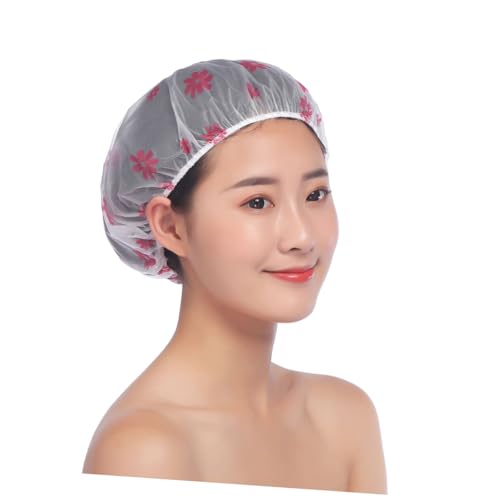 DEARMAMY 20 Stück Wasserdichte Duschhaube Haarfänger Im Bad Duschhaube Wiederverwendbar, Wasserdicht Haarhaube Für Die Dusche Double Schicht Wasserdicht Badehut Damen Hüte von DEARMAMY