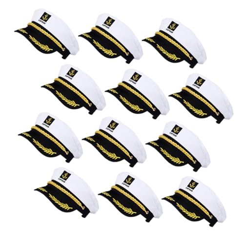 DEARMAMY 20st Bestickte Kapitänsmütze Sonnenhut Lustiger Hut Kapitänsmütze Für Draußen Lustiger Fischerhut Neonhut Party-captain-hut Cosplay-kapitänsmütze Dummer Hut Kapitäne Plastik Weiß von DEARMAMY