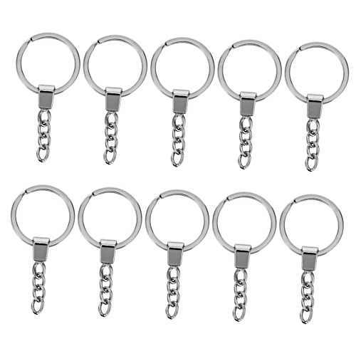 DEARMAMY 20st Schlüsselanhänger Aus Legierung Verliersicherer Schlüsselanhänger Trendige Ringe Schlüsselanhänger Für Bastelarbeiten Schlüsselanhänger Mit Kette Flacher Eisenring von DEARMAMY