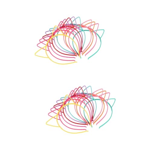 DEARMAMY 24 Stck Teiliges Katzenohren Haarreife für Leichtes Material Flexible Bunte Farben für Karneval Kostümpartys Weihnachten und Festliche Anlässe Zufällige Farbe Zufällige Farbe von DEARMAMY