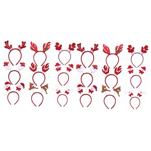 DEARMAMY 24 Stck. Teiliges Weihnachts Haarreifen mit Klassischen Langlebigen Designs Komfortabel für Erwachsene als Party und Foto Requisiten für Weihnachts und Kostümfeiern von DEARMAMY