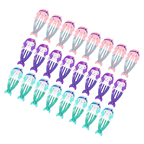 DEARMAMY 24 Stück Meerjungfrau Haarspangen für Mädchen Süßes Haaraccessoire Metall Haarklammern Bunte Clips für Kinder für Besondere Anlässe von DEARMAMY