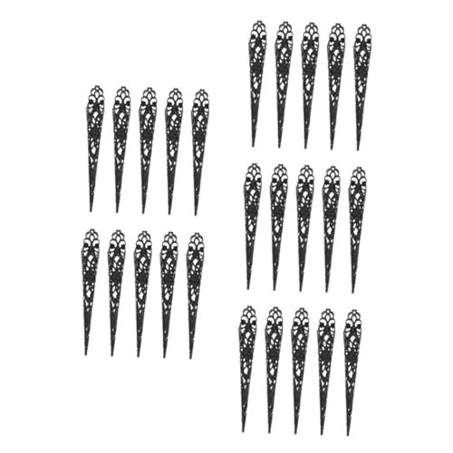 DEARMAMY 25 Stück Halloween Fingernagelringe Teiliges Schwarze Metall Krallen mit Hohlem Design Lange Fingernagelspitzen Ringe Schmuck für Damen und Mädchen Wiederverwendbar Cosplay von DEARMAMY