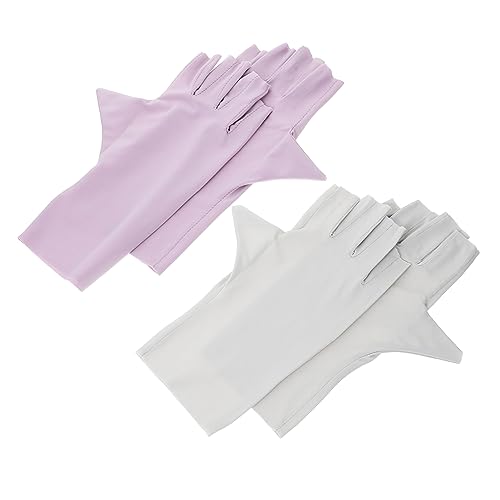 DEARMAMY 2paare Uv-schutzhandschuhe Für Maniküre Sonnenschutz Fingerlose Handschuhe Angenehm Zu Tragen von DEARMAMY