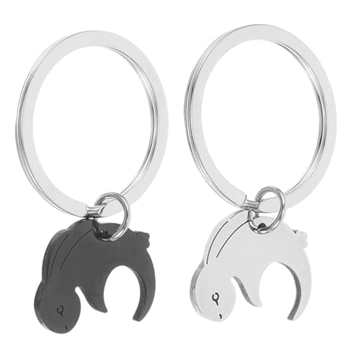 DEARMAMY 2Pcs Kaninchen Keychain Süße Schlüsselbund Luxusknöpfe Autos Keychain Deckel Key Ring Schlüsselbecher Cup Hold Light Cups Coasters Mini Glitter Stoffbänder Key Fob von DEARMAMY