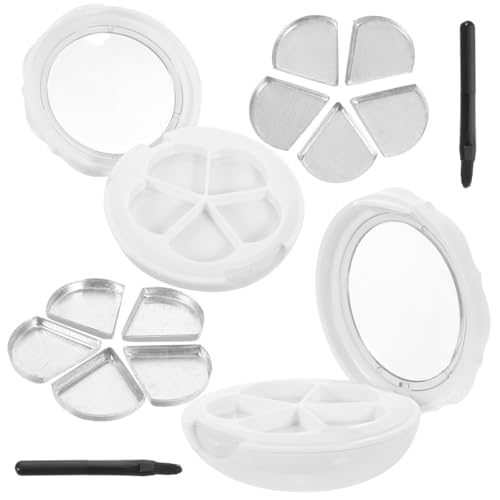 DEARMAMY 2Sätze Lidschatten Boxen Leere Lippenstift Behälter Mit Spiegel Und Pinsel Für Nachfüllbare Lidschatten Makeup Zubehör Für Kosmetik Anwendungen von DEARMAMY