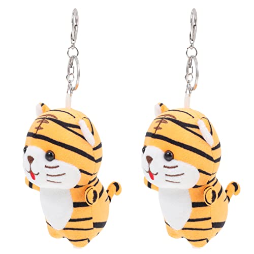 DEARMAMY Cartoon Schlüsselanhänger 2 Stück Gepäck Entzückendes Tiger Design Pp Baumwolle Material Schlüsselanhänger Niedlich von DEARMAMY