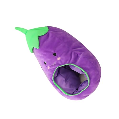 DEARMAMY 2St Auberginen-Mütze Auberginenhut Partyhut-Requisite Outdoor-Hut Obst-Cosplay-Hut Plüsch Auberginen Hut Rollenspiel Hut Foto-Prop-Hut Foto-Requisite Plüschmaterial Violett von DEARMAMY