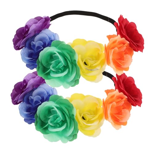 DEARMAMY 2-teiliges Damen-stirnband-set Mit Blumenmuster Exquisites Blumendesign Für Party- Und Cosplay-events von DEARMAMY