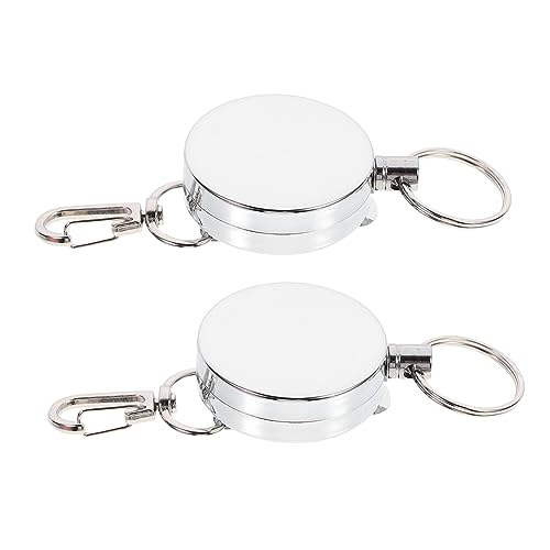 DEARMAMY 2St Drahtseilabzieher Schlüsselanhänger einziehbarer Abzeichenclip Haken Kette Retractable Keychain werzeug Schlüsselaufbewahrungshalter ausziehbarer Schlüsselhalter Metall Silver DEARMAMY 2St Drahtseilabzieher Schlüsselanhänger einziehbarer Abzeichenclip Haken Kette Retractable Keychain werzeug Schlüsselaufbewahrungshalter ausziehbarer Schlüsselhalter Metall Silver von DEARMAMY