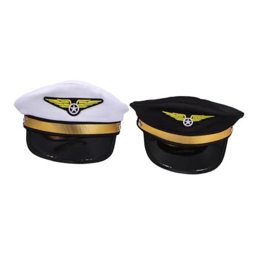 DEARMAMY 2St Flughut Kapitänsmützen für Yachten Pilotenmütze DIY-Tablett mit Strasssteinen Kapitänsmütze zum Geburtstag fliegermütze Pilotenkappe weißer Yachthut Schiff Cosplay Hut Plastik DEARMAMY 2St Flughut Kapitänsmützen für Yachten Pilotenmütze DIY-Tablett mit Strasssteinen Kapitänsmütze zum Geburtstag fliegermütze Pilotenkappe weißer Yachthut Schiff Cosplay Hut Plastik von DEARMAMY