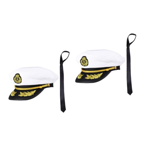 DEARMAMY 2St Kapitänsmütze fasnachtskostüme faschingkostüme matrosenmützen Kostümkapitän Matrosenmütze Frauen Matrosenhut Mützen für Männer marineblauer Kostümhut Partykostüm von DEARMAMY